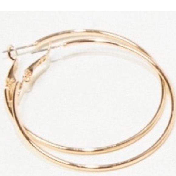 1in Lightweight Classic Gold Hoop Earrings -Boho Chic Glam -90's Y2K Inspo -New - Picture 6 of 6